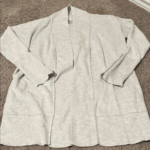 Max Studio Soft Gray Open Front Cardigan